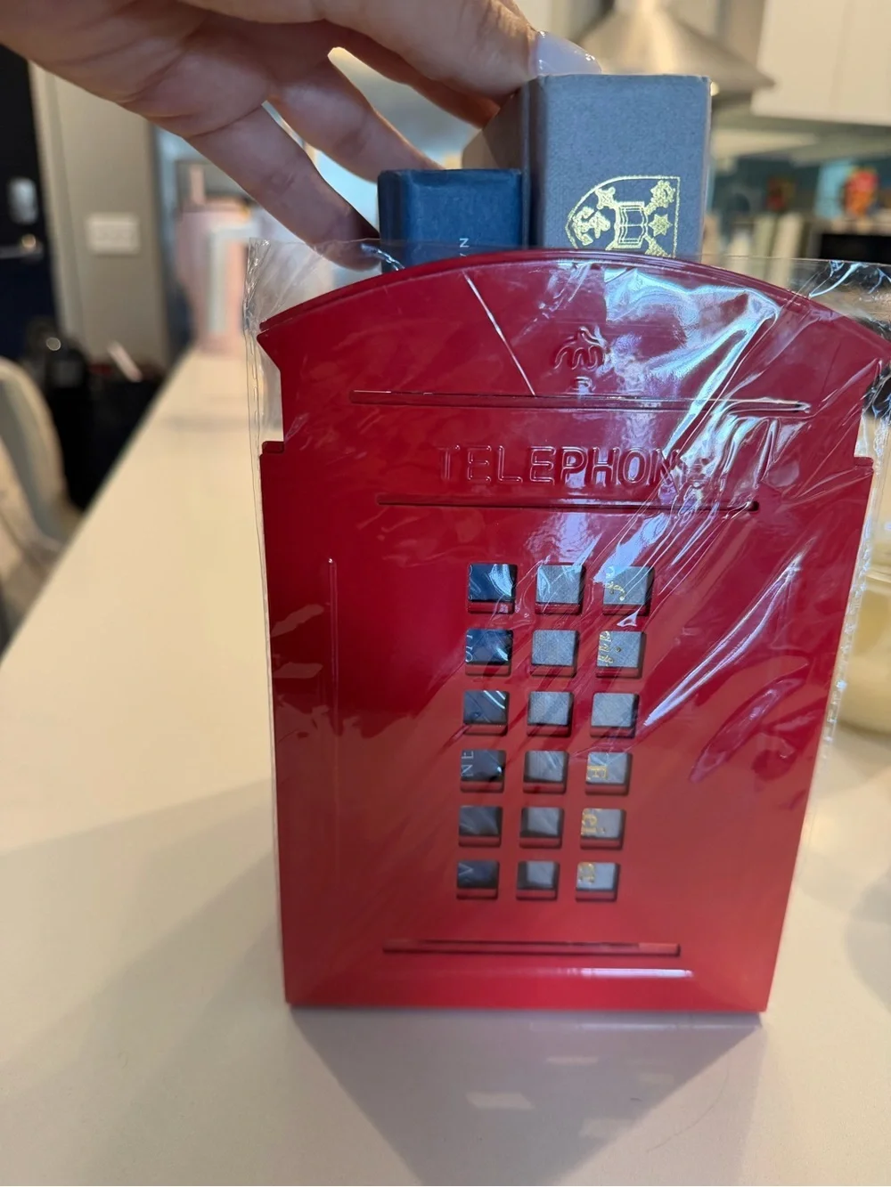 Red Telephone Booth Metal Bookends - Set of 2